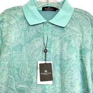 Bugatchi Uomo Men's Polo Mercerized cotton Shirt Sz M